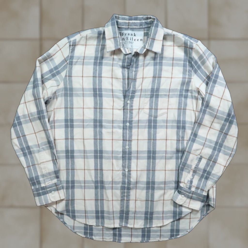 Frank & Eileen Frank Eileen Shirt Women Large Gray Plaid Long Sleeve Button Relaxed Size L / US 10 / IT 46 - 1 Thumbnail