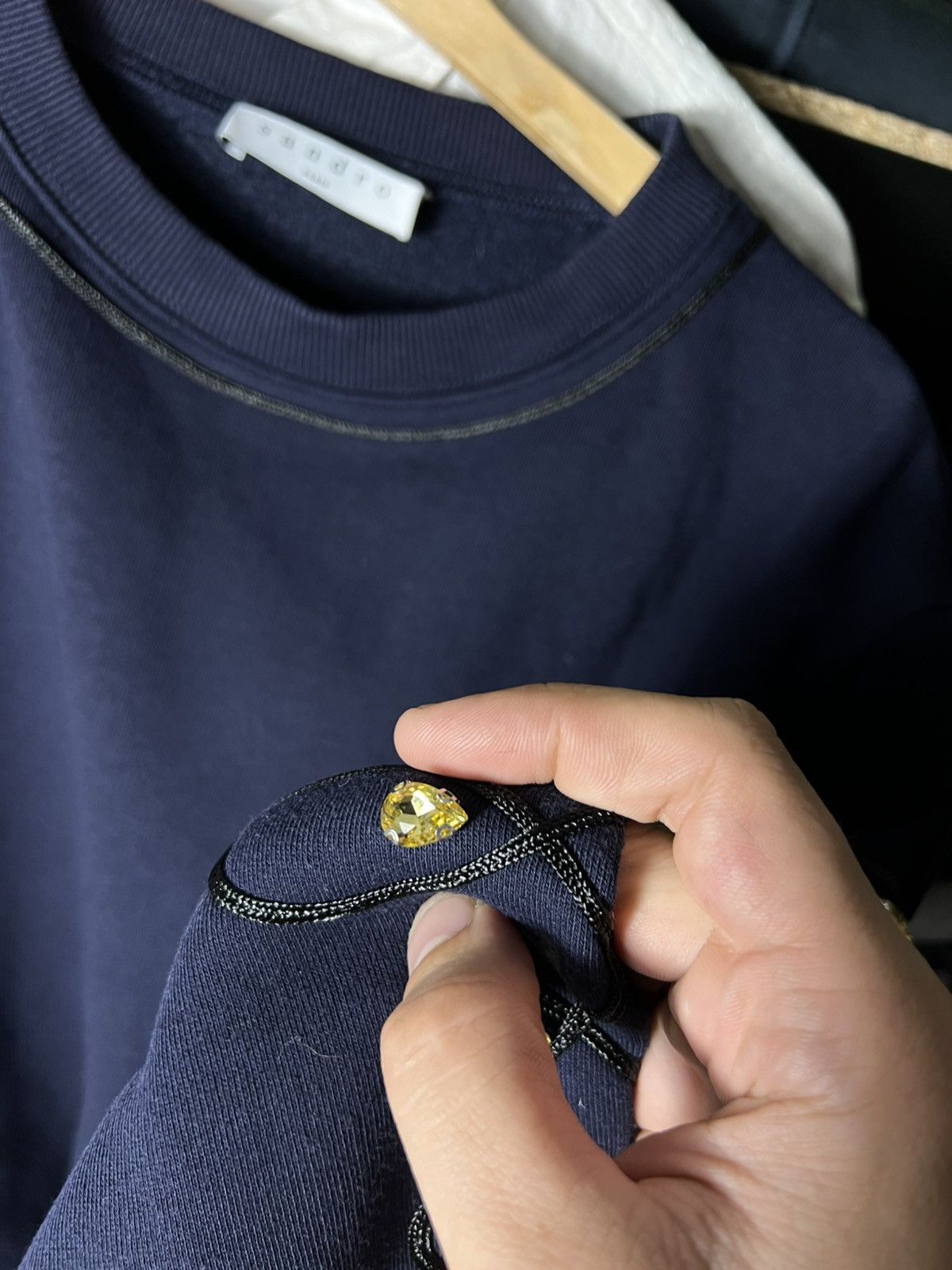 Sandro Sandro Natty Embroidered Rhinestone M Dark Navy Sweatshirt 2 Size M / US 6-8 / IT 42-44 - 12 Thumbnail