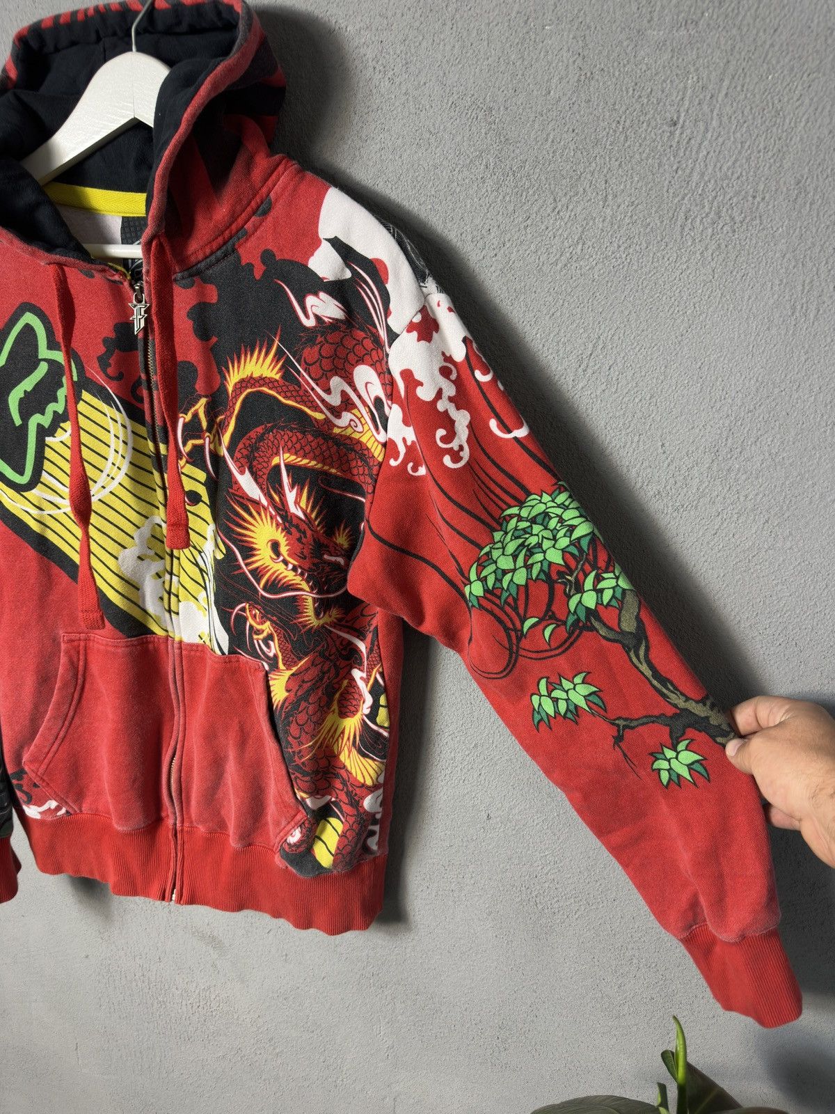 Fox Racing 🔥Vintage Fox Racing Dragon Print Ed Hardy Style Hoodie Japan Size US M / EU 48-50 / 2 - 4 Thumbnail