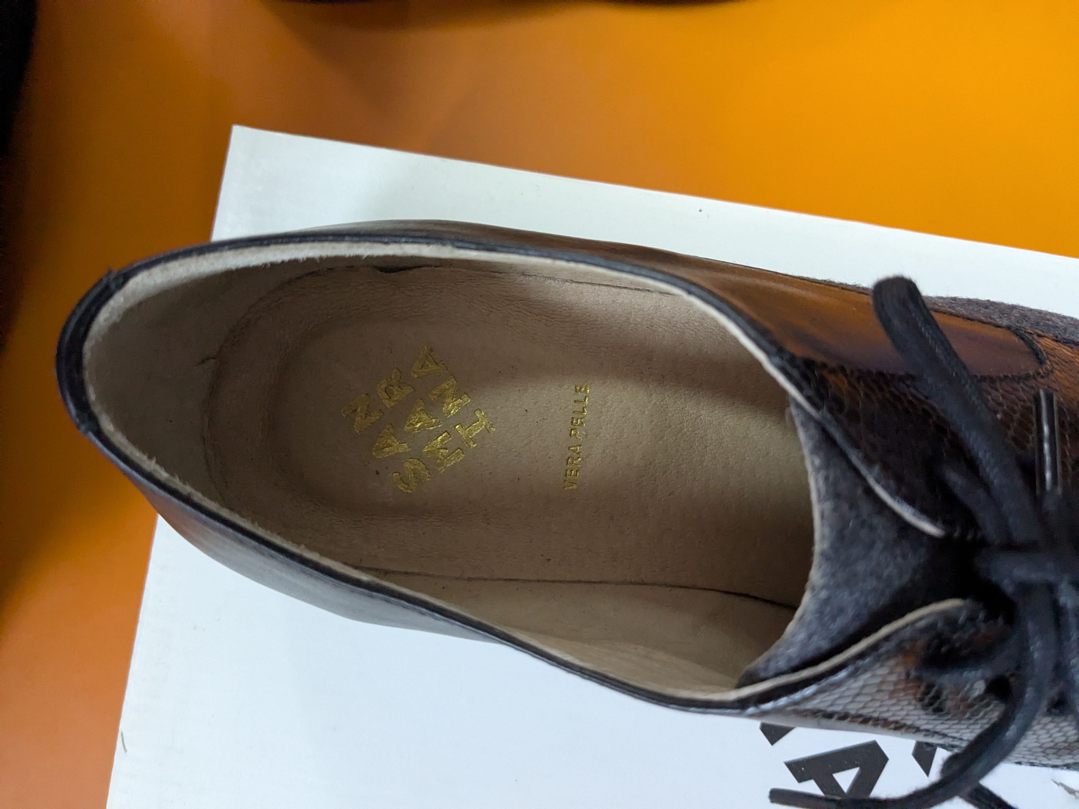 Other San Marina Black Leather Oxfords EU37 New Size US 7 / IT 37 - 5 Thumbnail