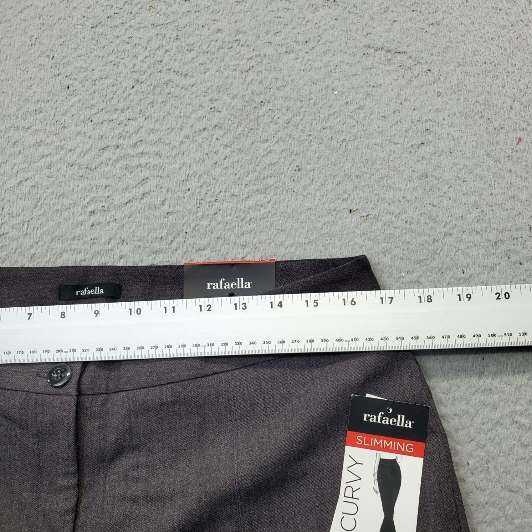 Vintage Rafaella Pants Women's 10 Gray Slimming Curvy Straight Leg Stretch High Waist Pants Size 32" / US 10 / IT 46 - 6 Thumbnail