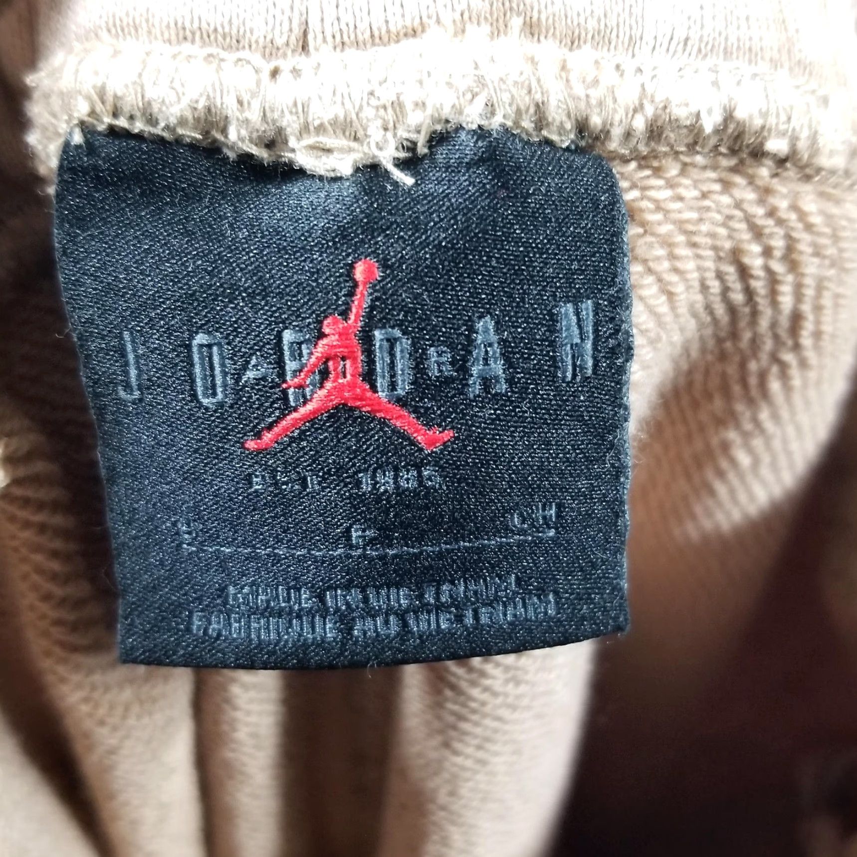 Jordan Brand Jordan Pants Mens Small Light British Tan Fleece Sweatpants Flight Patch Pockets Size US 29 - 4 Thumbnail