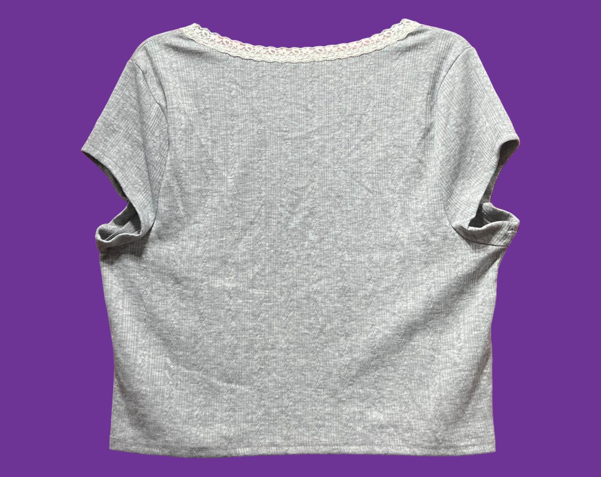 Other Wild fable - Women's Short Sleeve Pointelle Rosette T-Shirt Size XXL / US 16-18 / IT 52-54 - 3 Thumbnail