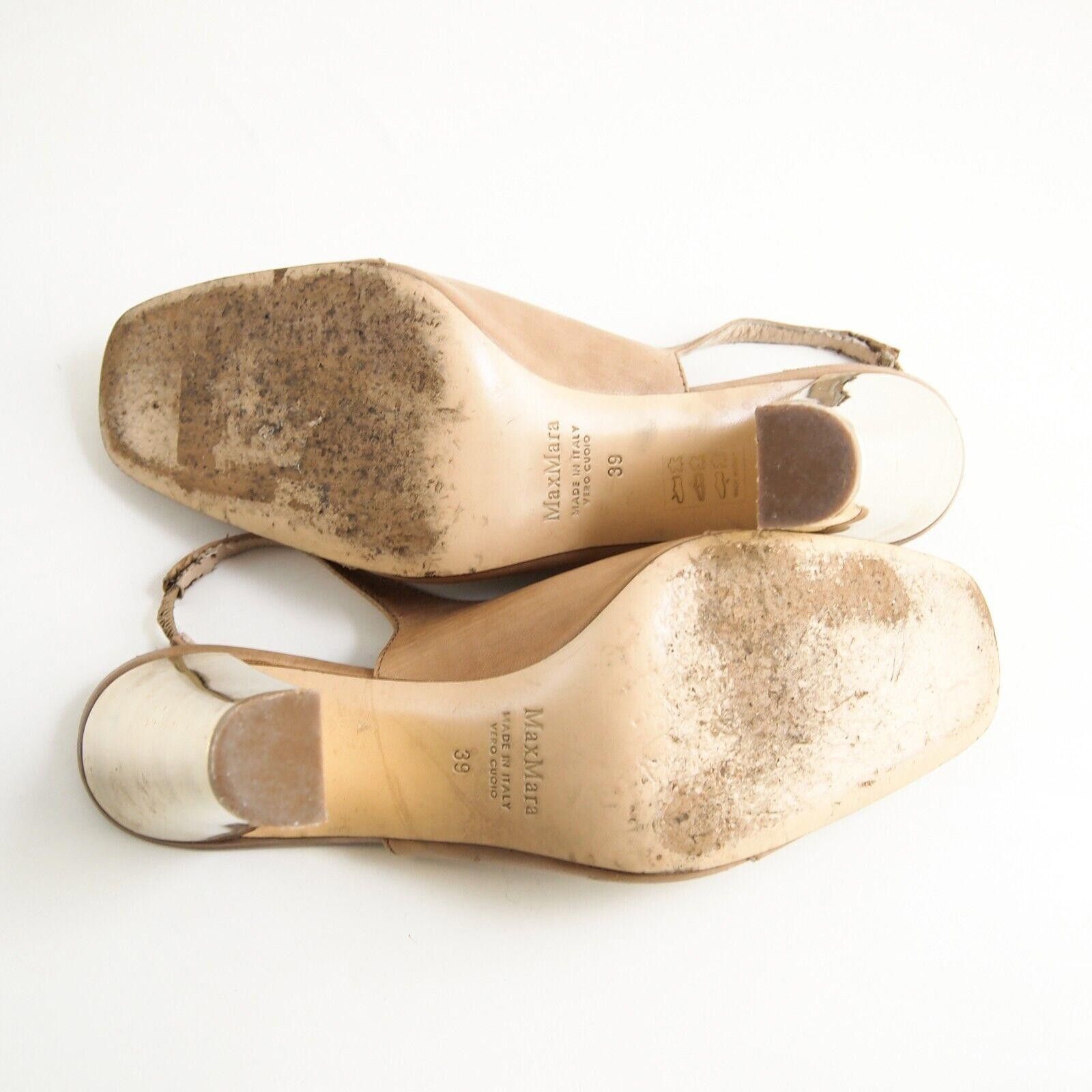 Designer Max Mara Slingback Heels Sandals Pink Gold US 9 EU 39 Size US 9 / IT 39 - 7 Thumbnail