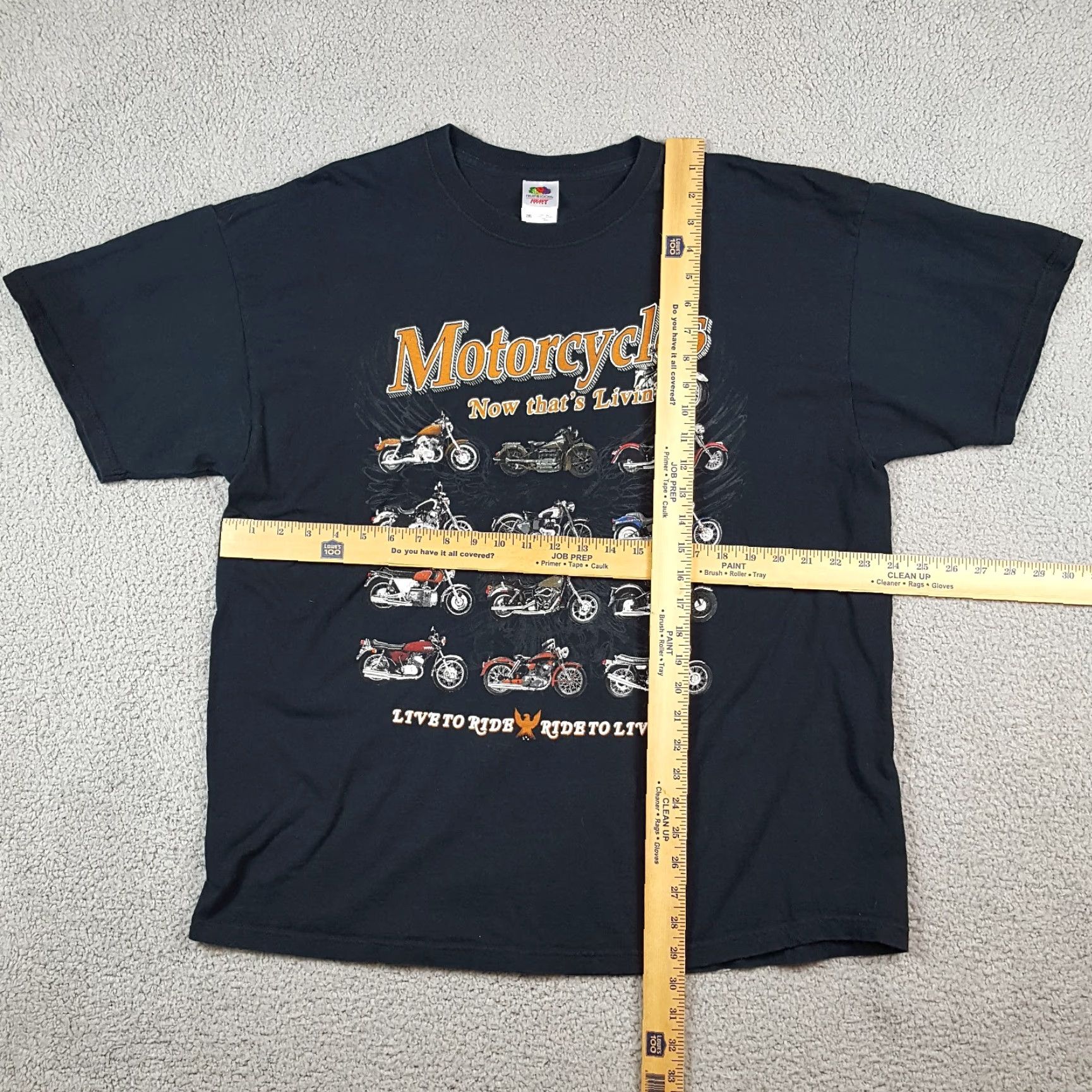 Fruit Of The Loom VINTAGE Motorcycle T-Shirt Men 2XL Black Biker Eagle Grunge Retro Y2K Size US XXL / EU 58 / 5 - 4 Thumbnail