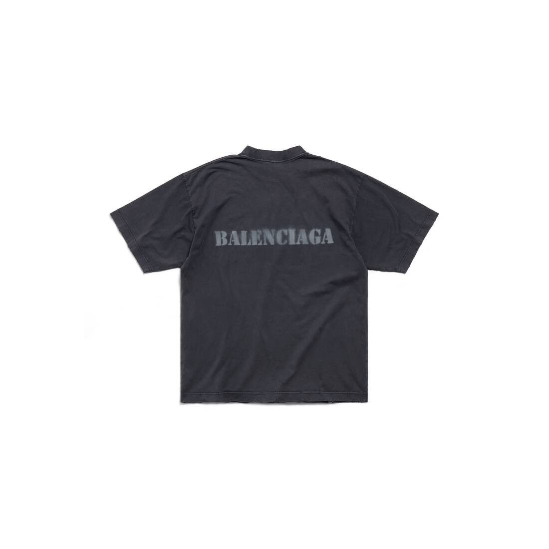 Balenciaga o1w1db10525 Stencil Type T-Shirt Medium Fit in Black Size US XXL / EU 58 / 5 - 6 Thumbnail