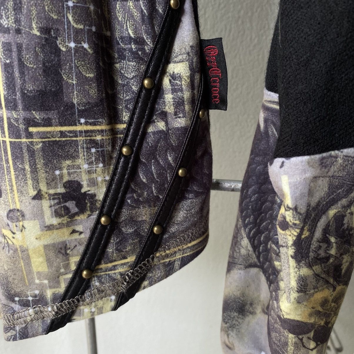 Japanese Brand OZZ CROCE Y2K Punk Black Dragon Print Layered Top Size S / US 4 / IT 40 - 16 Thumbnail