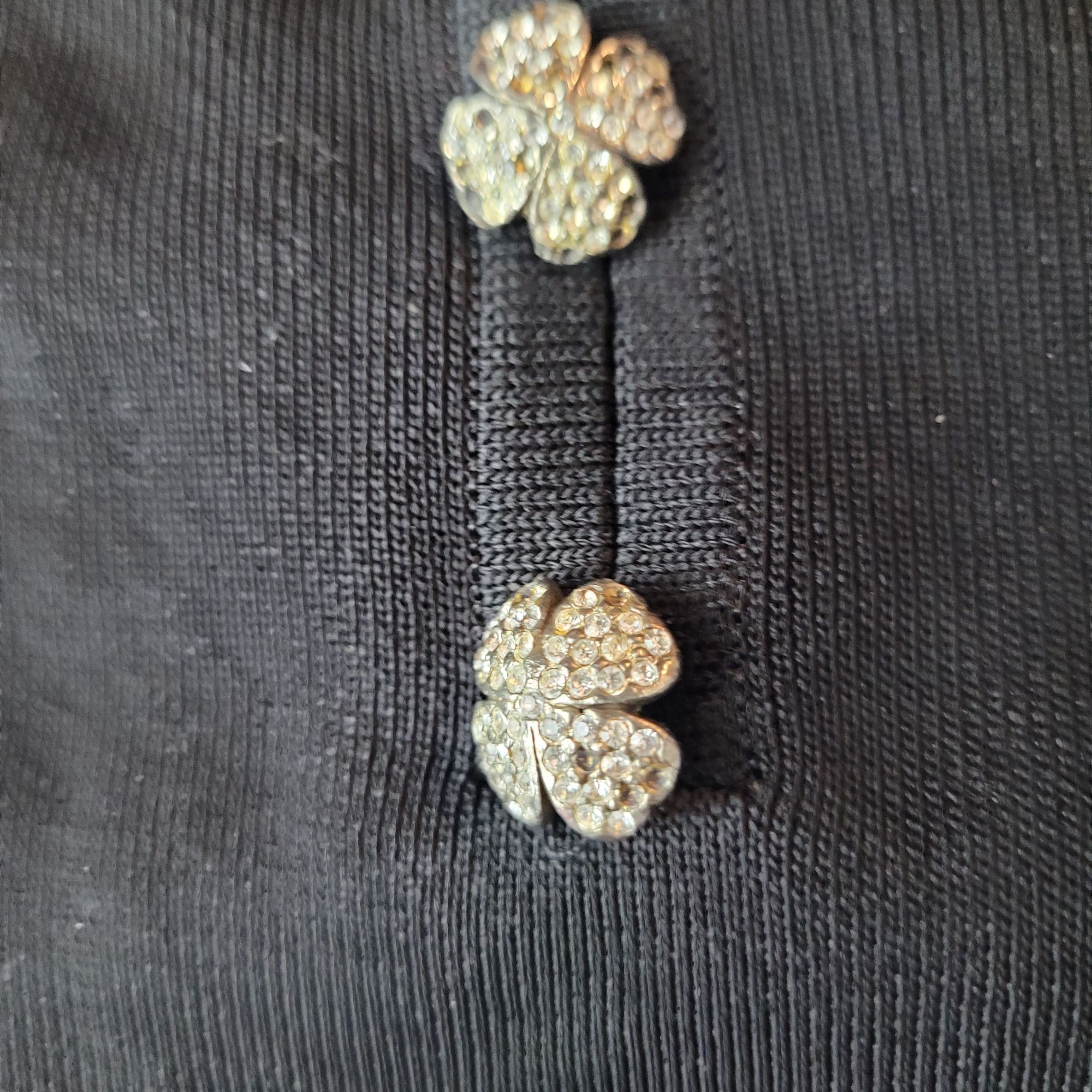 Vintage Vintage 80s Misook Black Knit Maxi Dress Rhinestone Buttons Size XL / US 12-14 / IT 48-50 - 6 Thumbnail