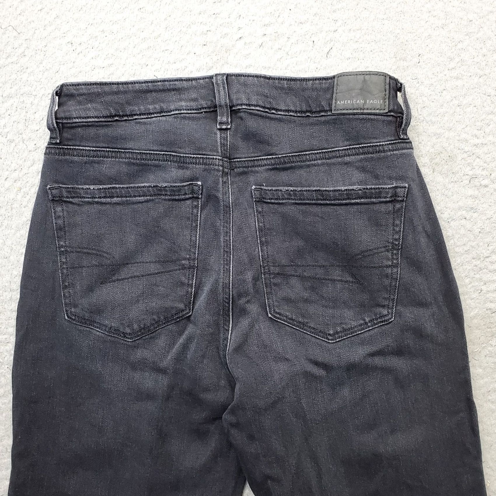American Eagle Outfitters American Eagle Strigid Jeans Womens 2 Black Denim Distressed Skinny Outdoor Jeans Womens Size 2 Black Distressed Outdoor Size 26" / US 2 / IT 38 - 3 Thumbnail