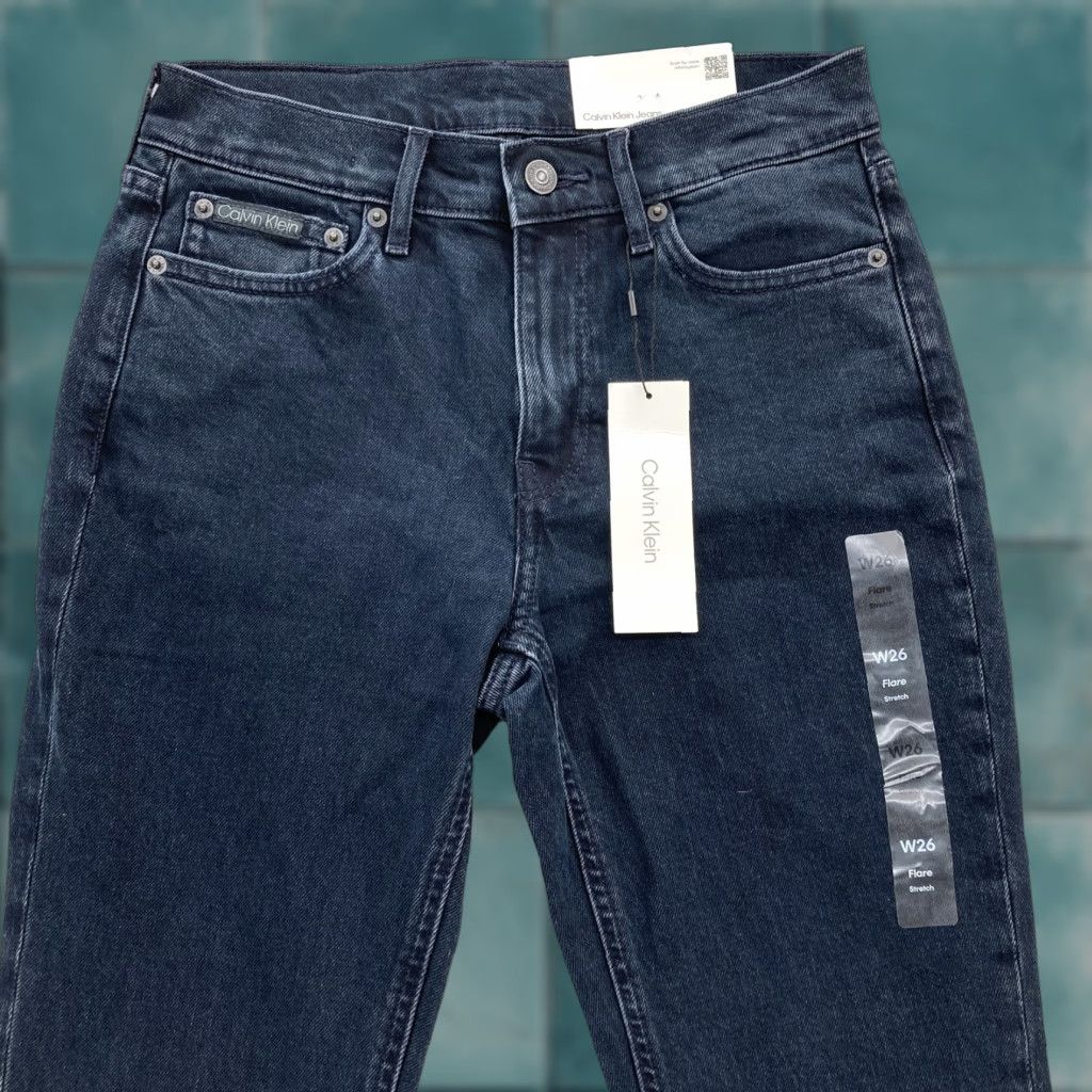 Calvin Klein Calvin Klein Jeans Womens 26 Flare Jeans Dark Blue Denim Stretch 90s Retro Vintage Style Women Size 26" / US 2 / IT 38 - 1 Thumbnail