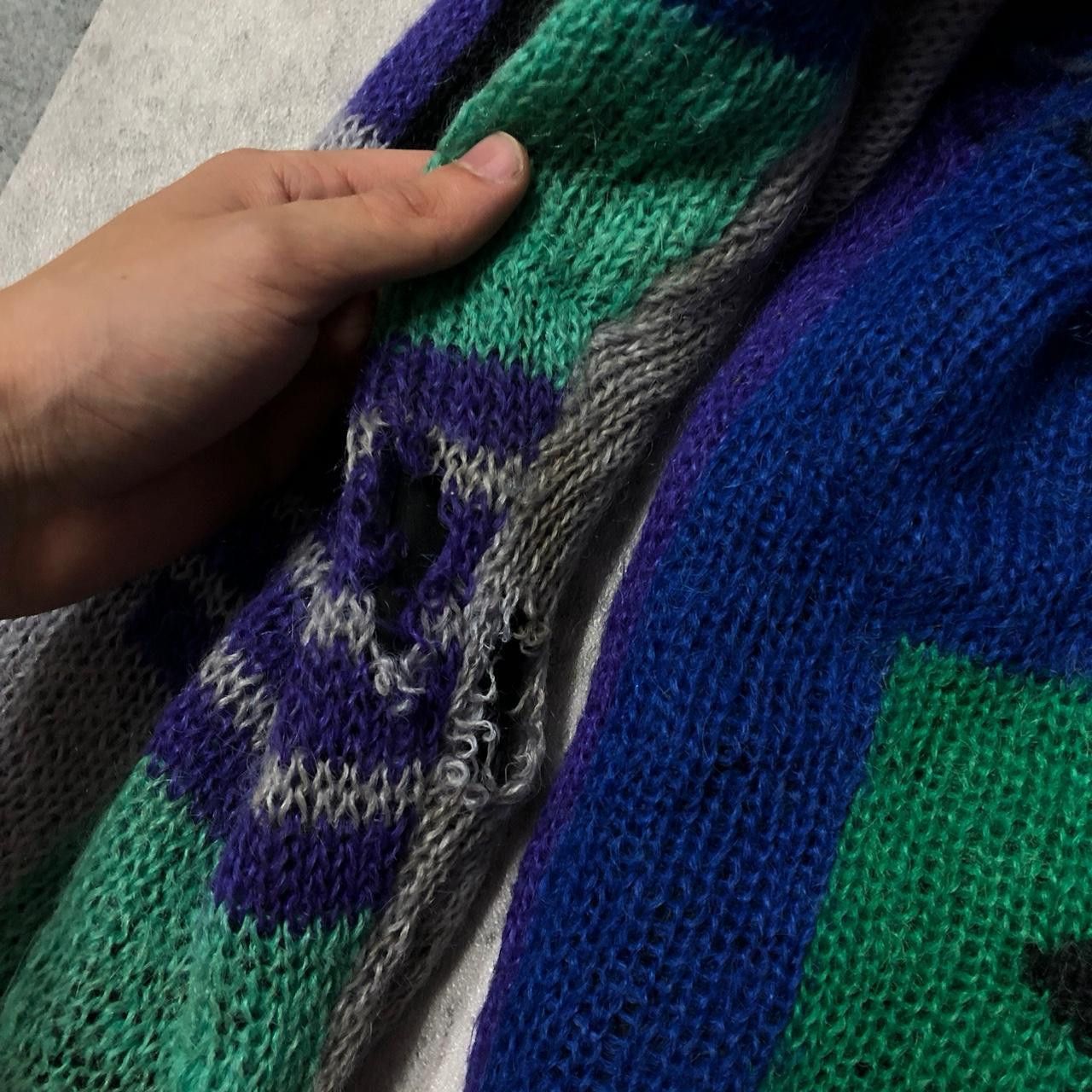 Other 80s vintage abstract patterned cardigan with 3D embroidery Size US M / EU 48-50 / 2 - 3 Thumbnail