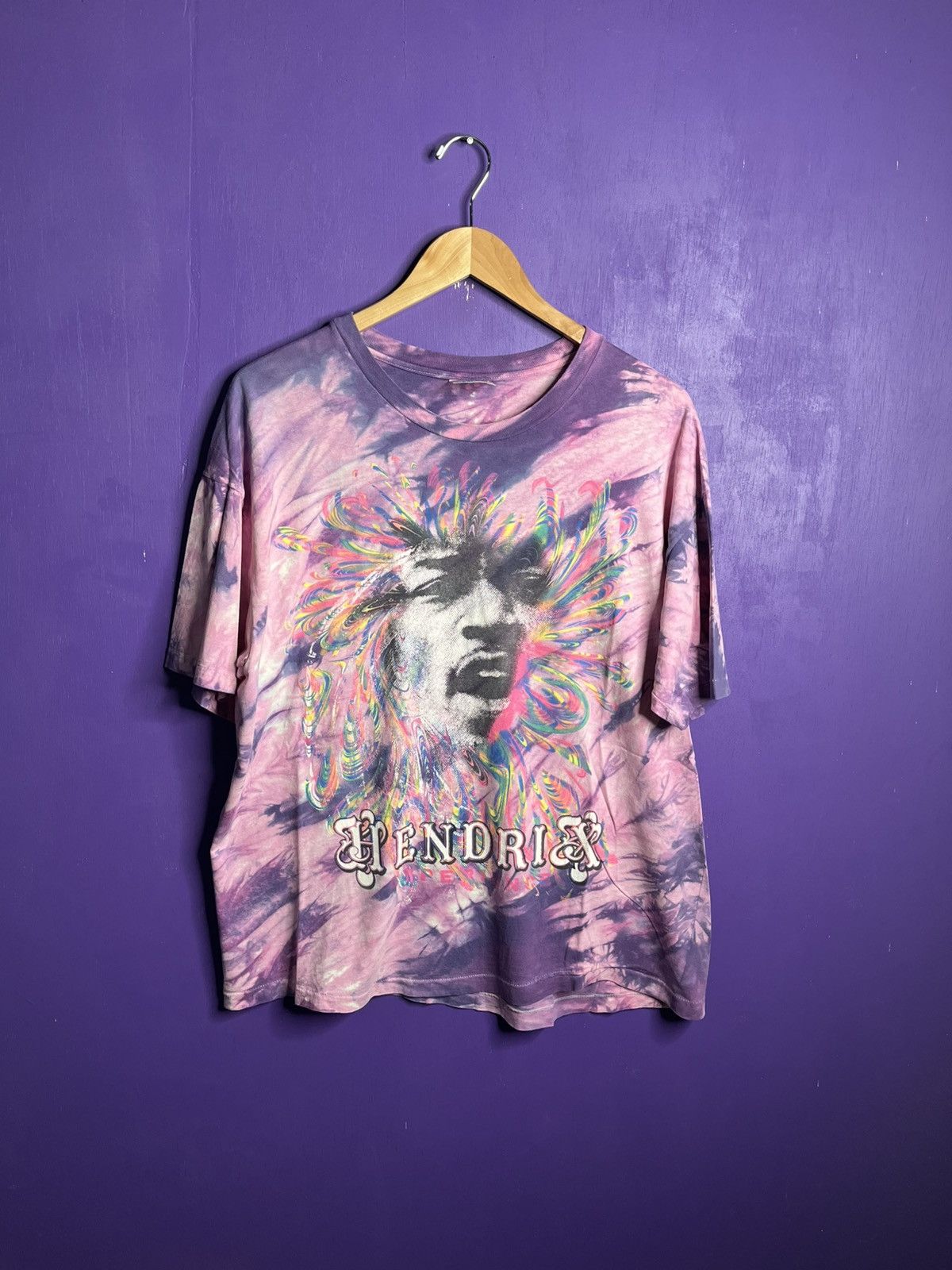 Band Tees × Vintage Vintage 90s Jimi Hendrix pink/purple tie dye t-shirt Size US L / EU 52-54 / 3 - 1 Thumbnail