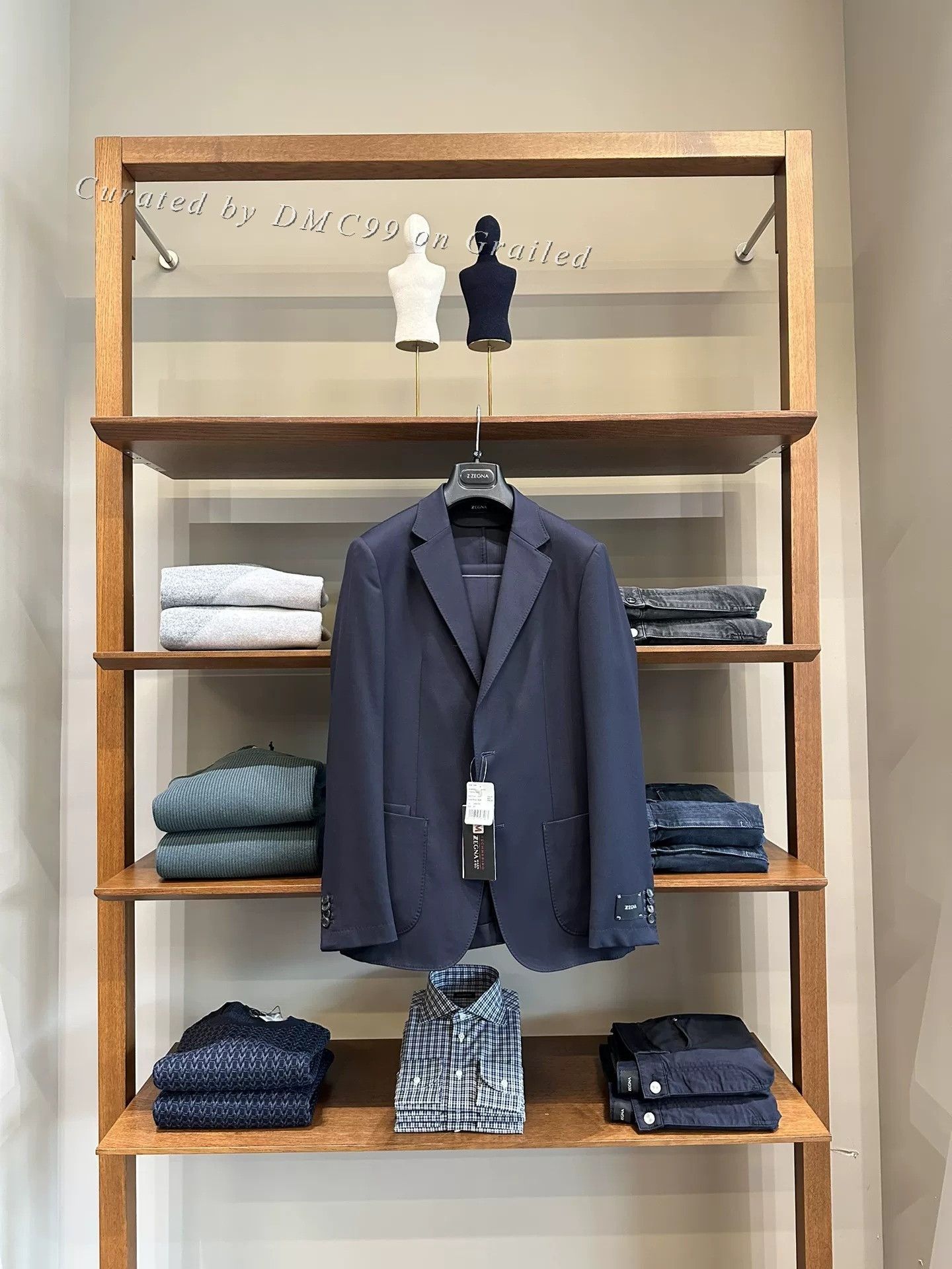 Ermenegildo Zegna Zegna Men's Dark Blue Wool Suit Size US S / EU 44-46 / 1 - 1 Thumbnail