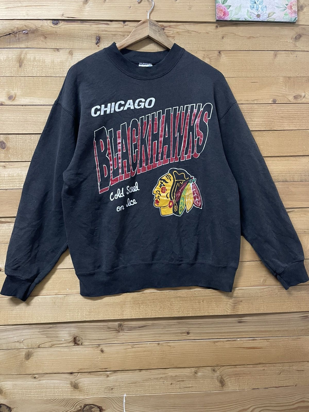 Vintage Vintage 90s NFL chicago blackhawks sweatshirt Size US L / EU 52-54 / 3 - 1 Thumbnail