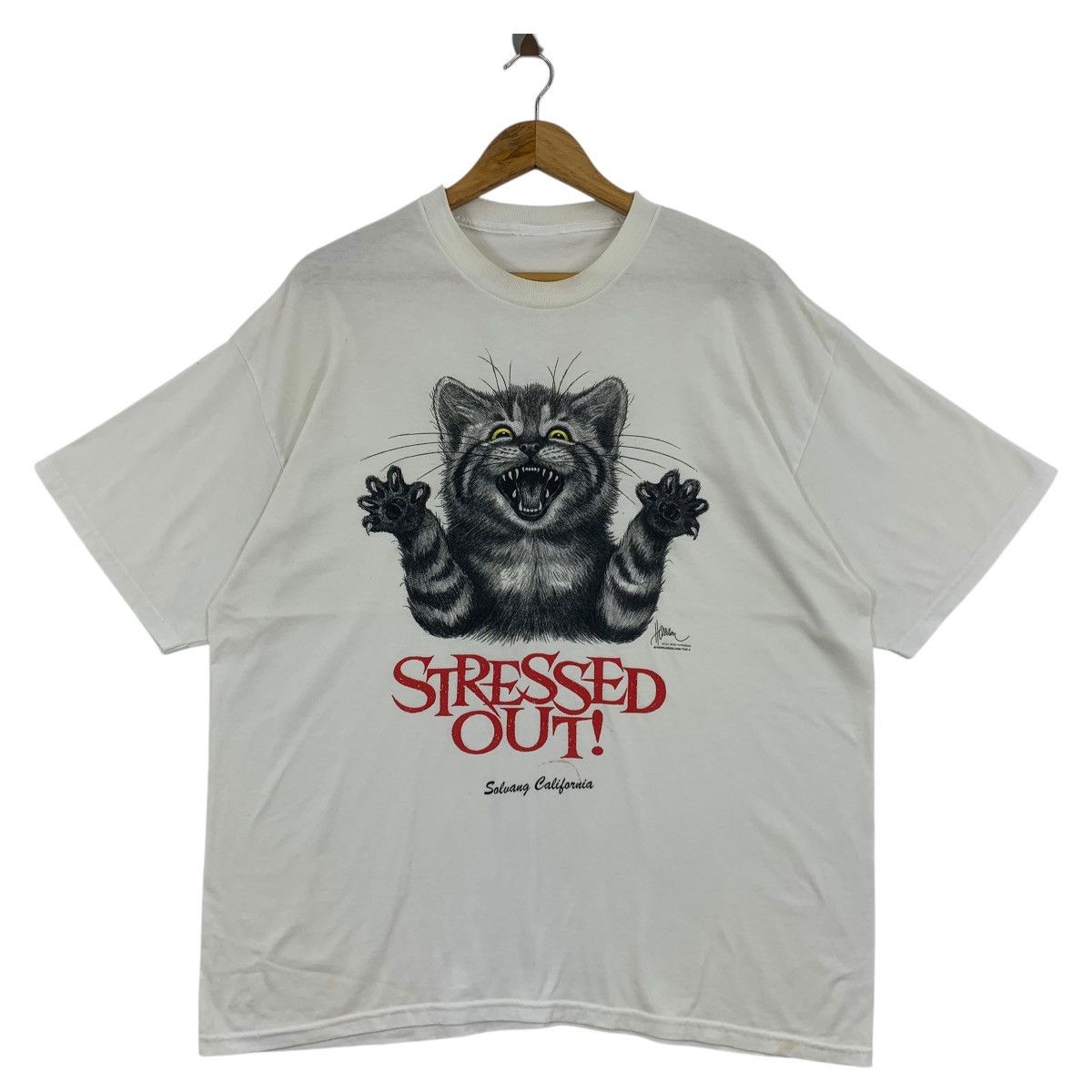 Vintage Vintage BOB HARRISON Wilside Cat printed art tee Size US XL / EU 56 / 4 - 1 Thumbnail