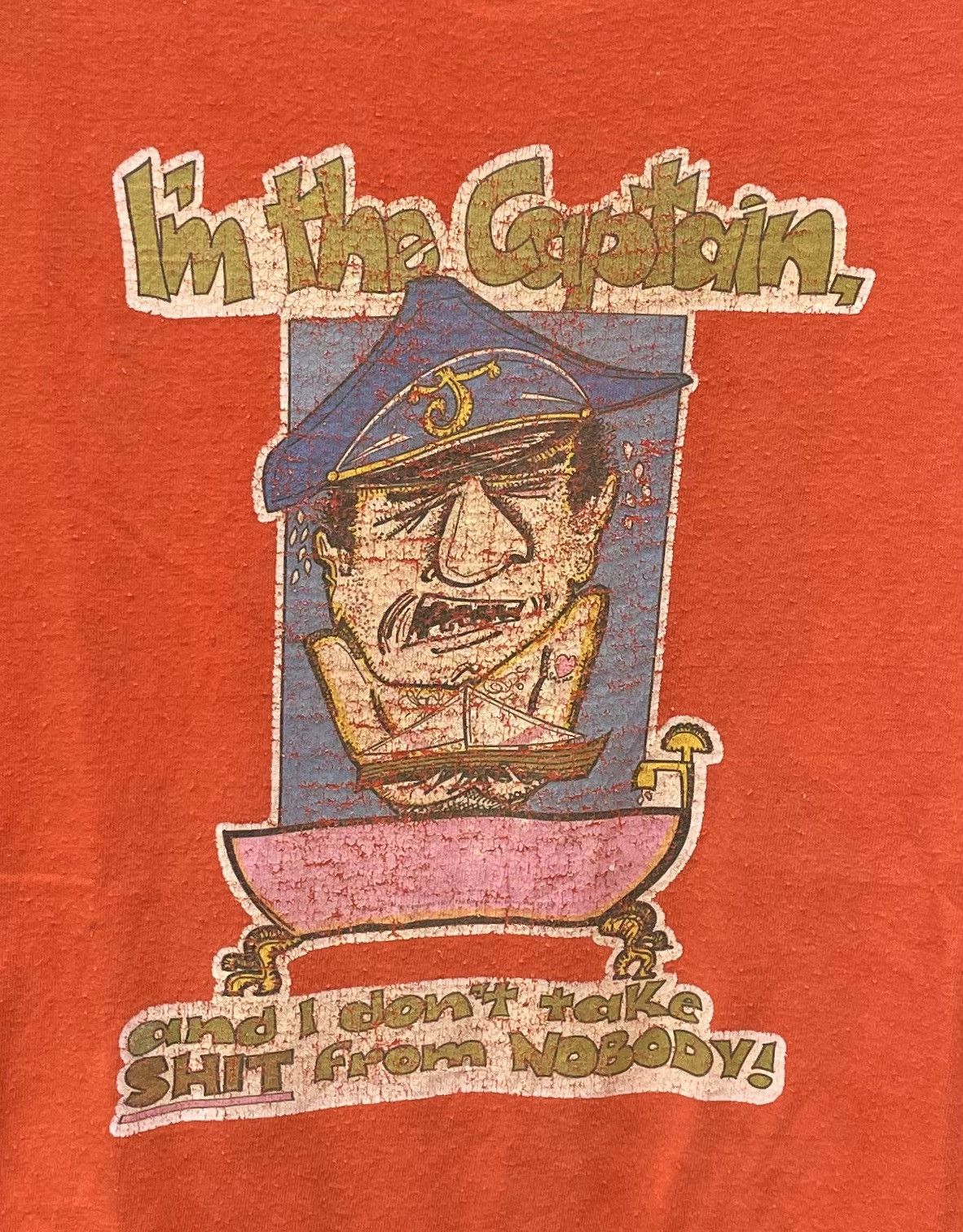Vintage 70s/80s “I’m The Captain And I Don’t Take Sh*T From Nobody Size US XL / EU 56 / 4 - 3 Thumbnail