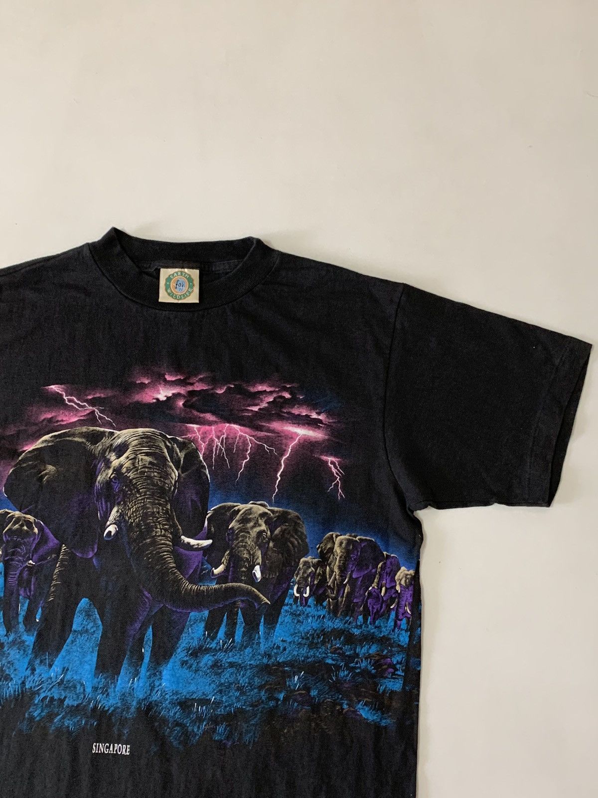 Vintage 1990°S Vintage Graphic Print Black Thai Elephant Wood ArtOAP Size US M / EU 48-50 / 2 - 5 Thumbnail