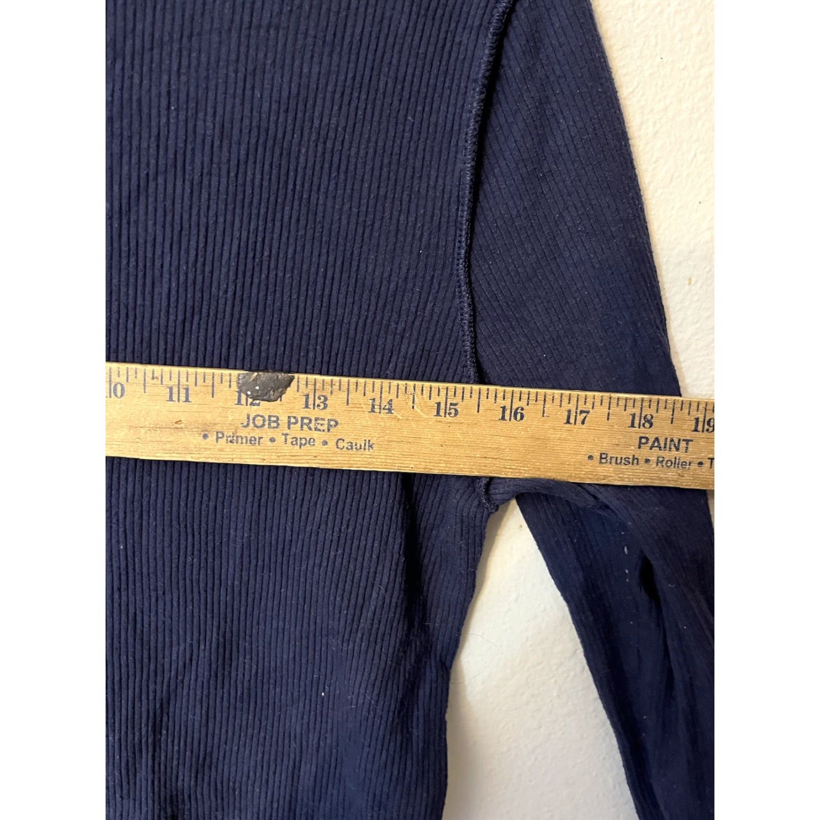 Vintage Aerie Cropped Shirt Adult Large Blue Long Sleeve Corrugated Hem Neck Women Size L / US 10 / IT 46 - 5 Thumbnail