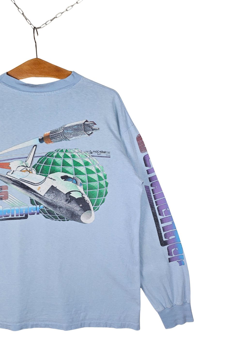 Hanes 1983 NASA Challenger STS-6 L/S Pocket Tee - Hanes Beefy Size US M / EU 48-50 / 2 - 20 Thumbnail
