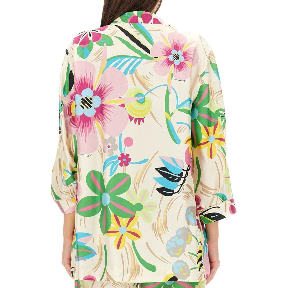Gucci NWT Gucci Silk Pink Blue Multi Floral Printed Blouse 46 / XL Size XL / US 12-14 / IT 48-50 - 4 Thumbnail