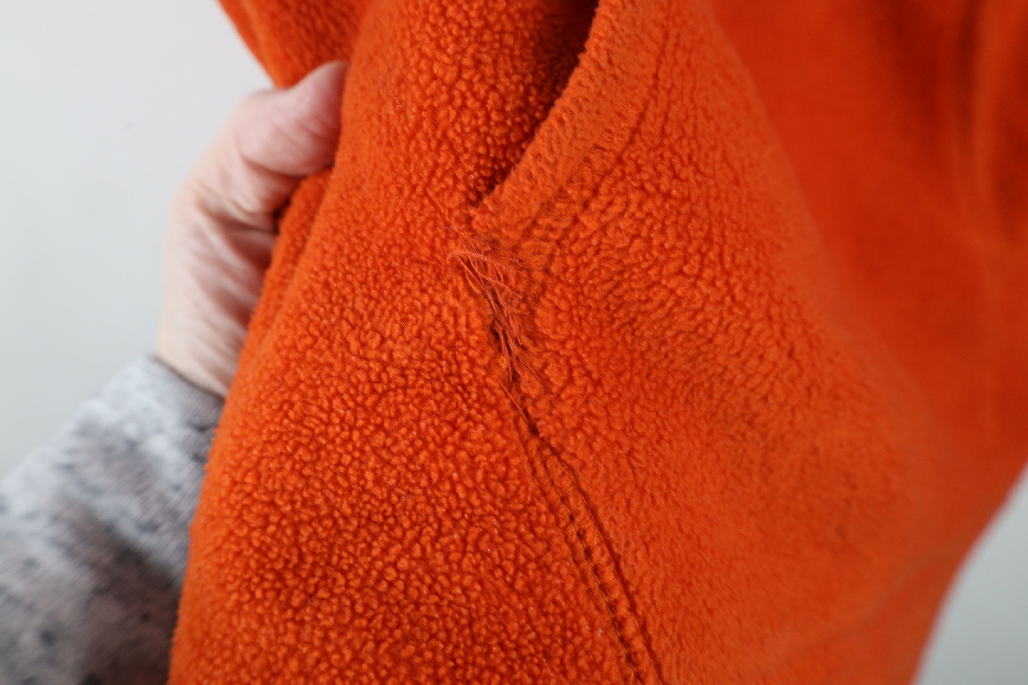 Vintage Vintage 90s Streetwear Blank Fleece Hoodie Sweatshirt Orange Size US XL / EU 56 / 4 - 6 Thumbnail