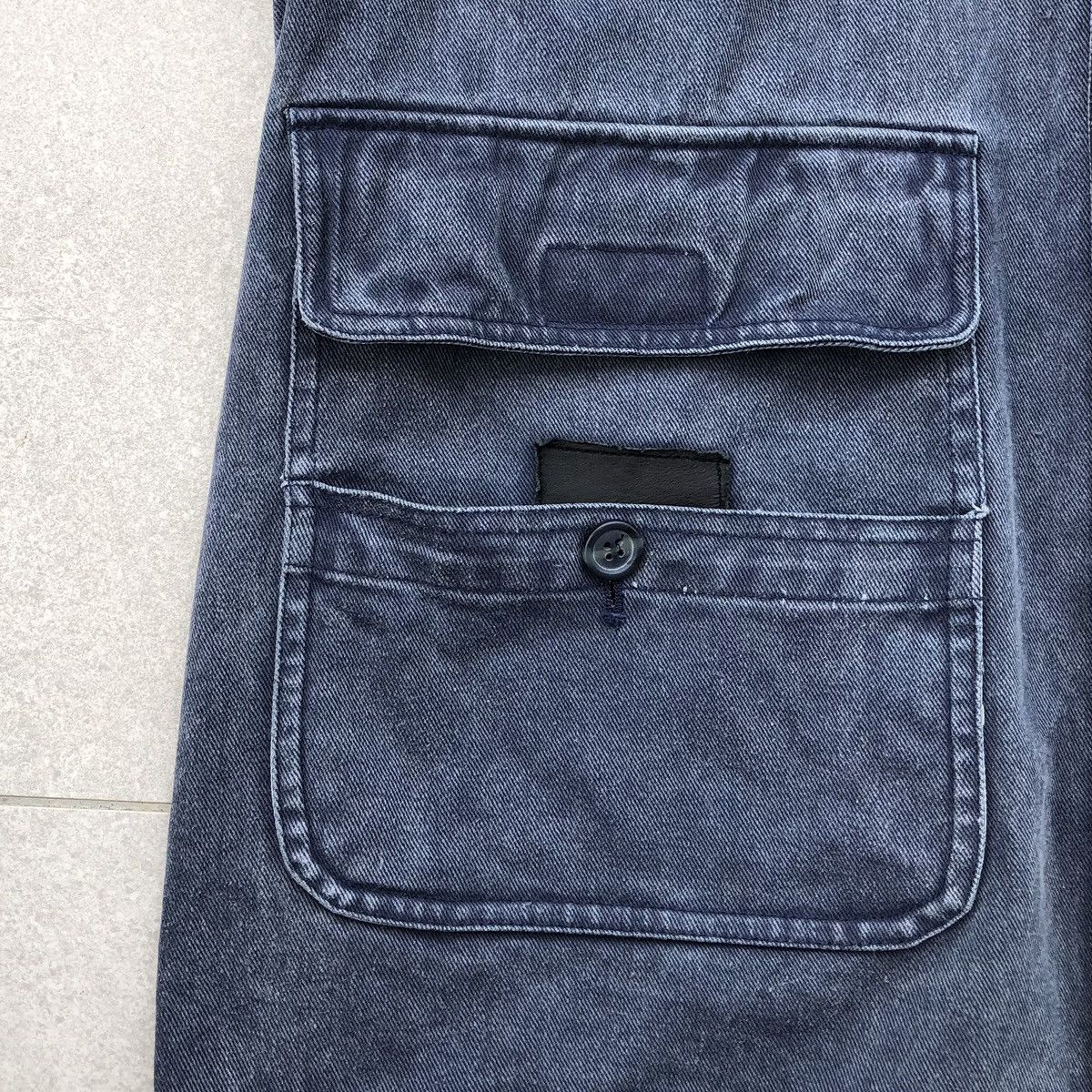 Vintage Vintage SENT HOMME Sun Faded Denim Leather Baggy Jacket Size US M / EU 48-50 / 2 - 10 Thumbnail