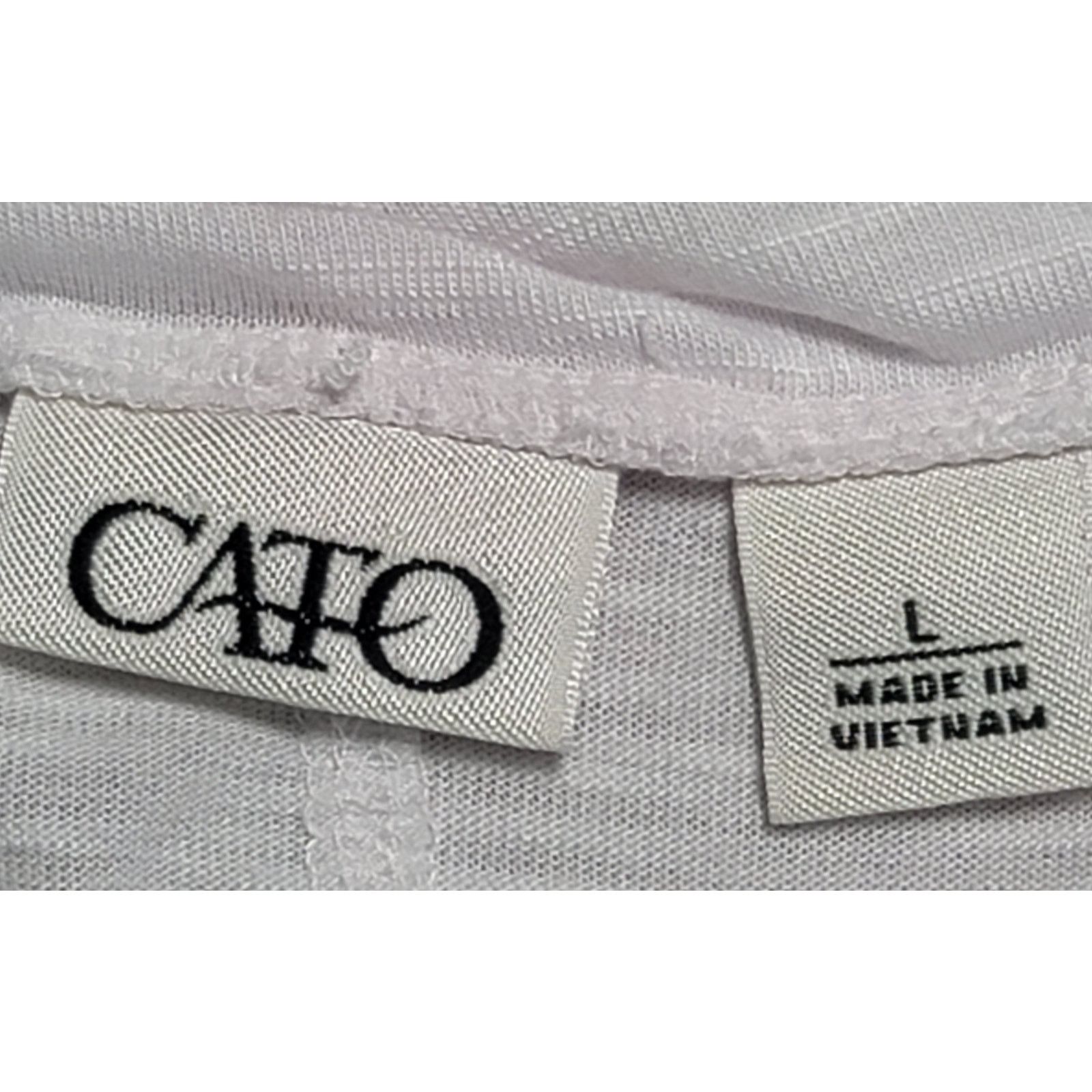 Other Cato White Slub Knit Twisted Round Neck Top Large Soft Size L / US 10 / IT 46 - 3 Thumbnail