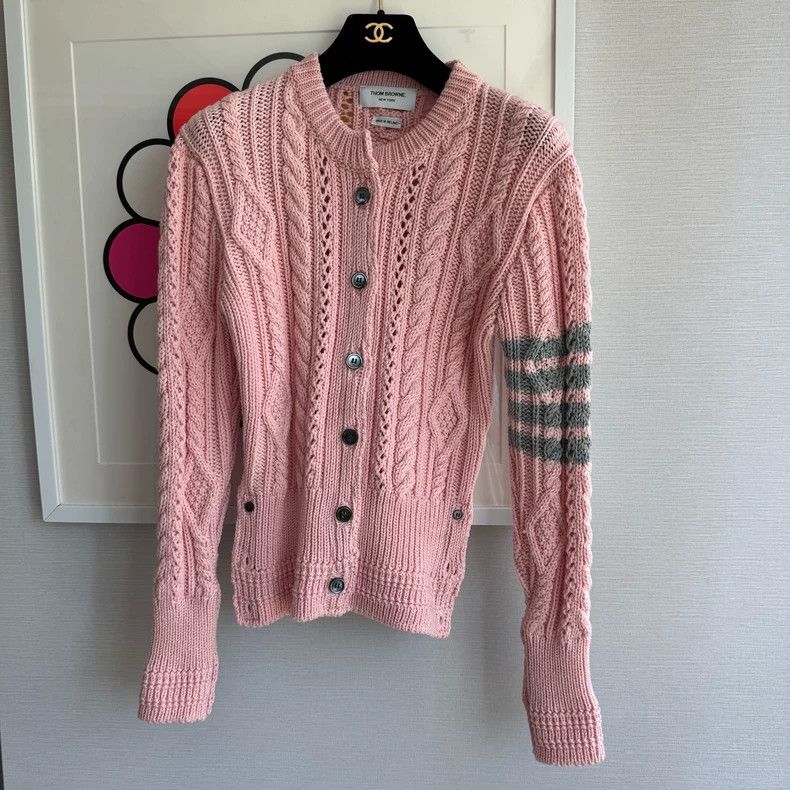 Thom Browne Thom Browne Coarse knit cardigans Size US XXS / EU 40 - 1 Thumbnail