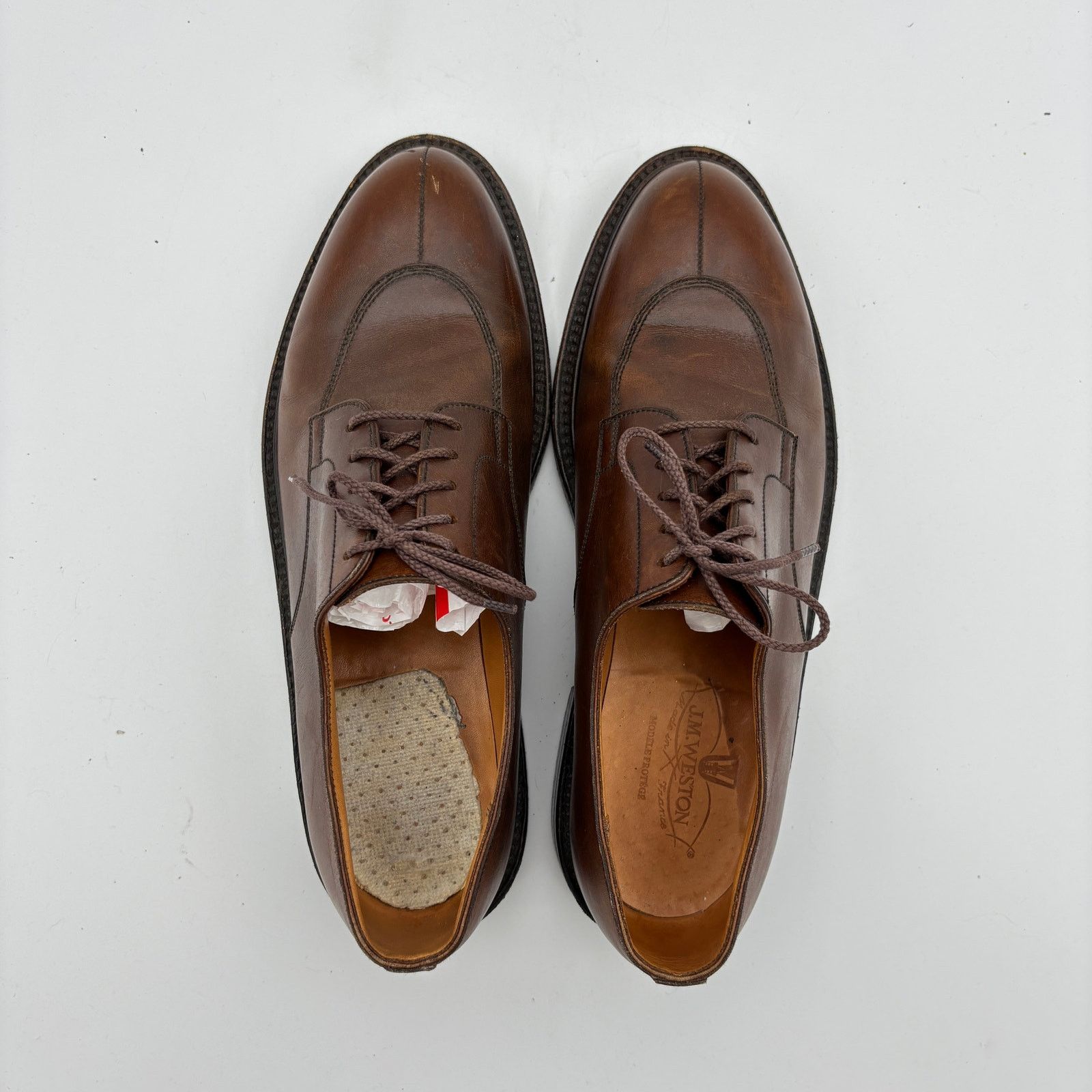 J.M. Weston J.M. Weston 598-22 Half Hunt Brown Boxcalf Derby Shoes 8D Size US 8 / EU 41 - 6 Thumbnail
