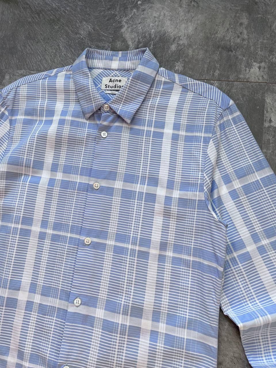 Acne Studios Vintage Acne Studios Sid Plaid Shirt White Blue Slim Fit Size US M / EU 48-50 / 2 - 2 Thumbnail