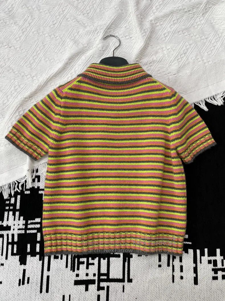 Dior Dior Colourful striped cashmere knitted short sleeves Size XS / US 0-2 / IT 36-38 - 3 Thumbnail