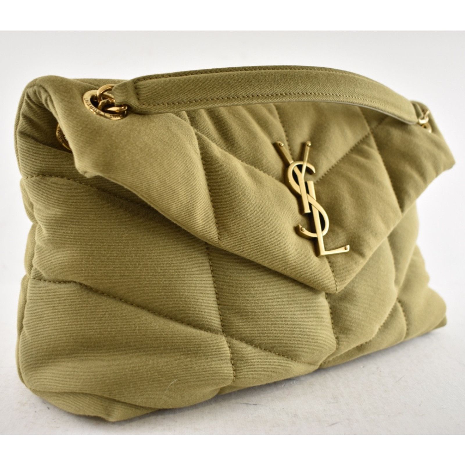 Yves Saint Laurent Saint Laurent Small Puffer Fir Green Gold YSL Crossbody Bag Size ONE SIZE - 9 Thumbnail