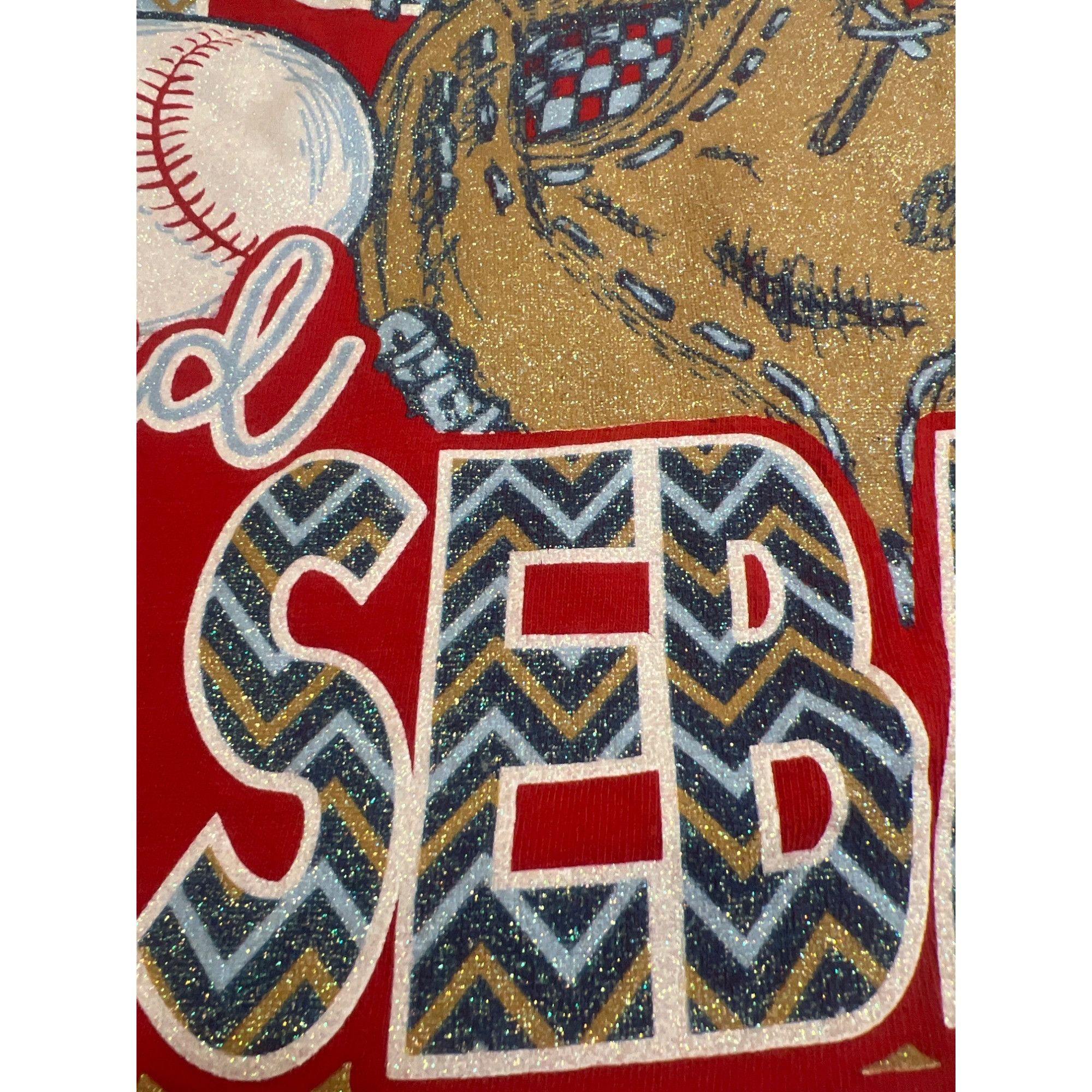 Gildan Girlie Girl Originals Red All You Need Is Love & Baseball Gr Size 3XL / US 20-22 - 2 Thumbnail