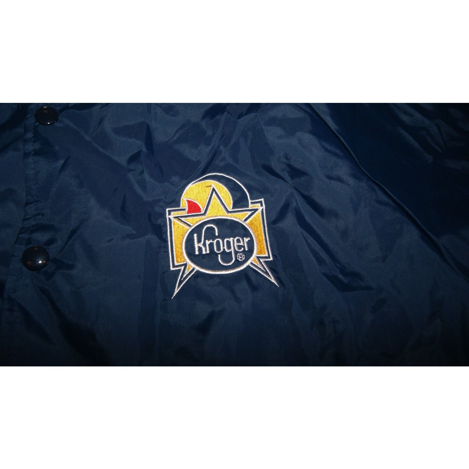 Vintage NOS VTG Kroger Blue XL Bomber Jacket Snap USA Workwear Size US XL / EU 56 / 4 - 3 Thumbnail