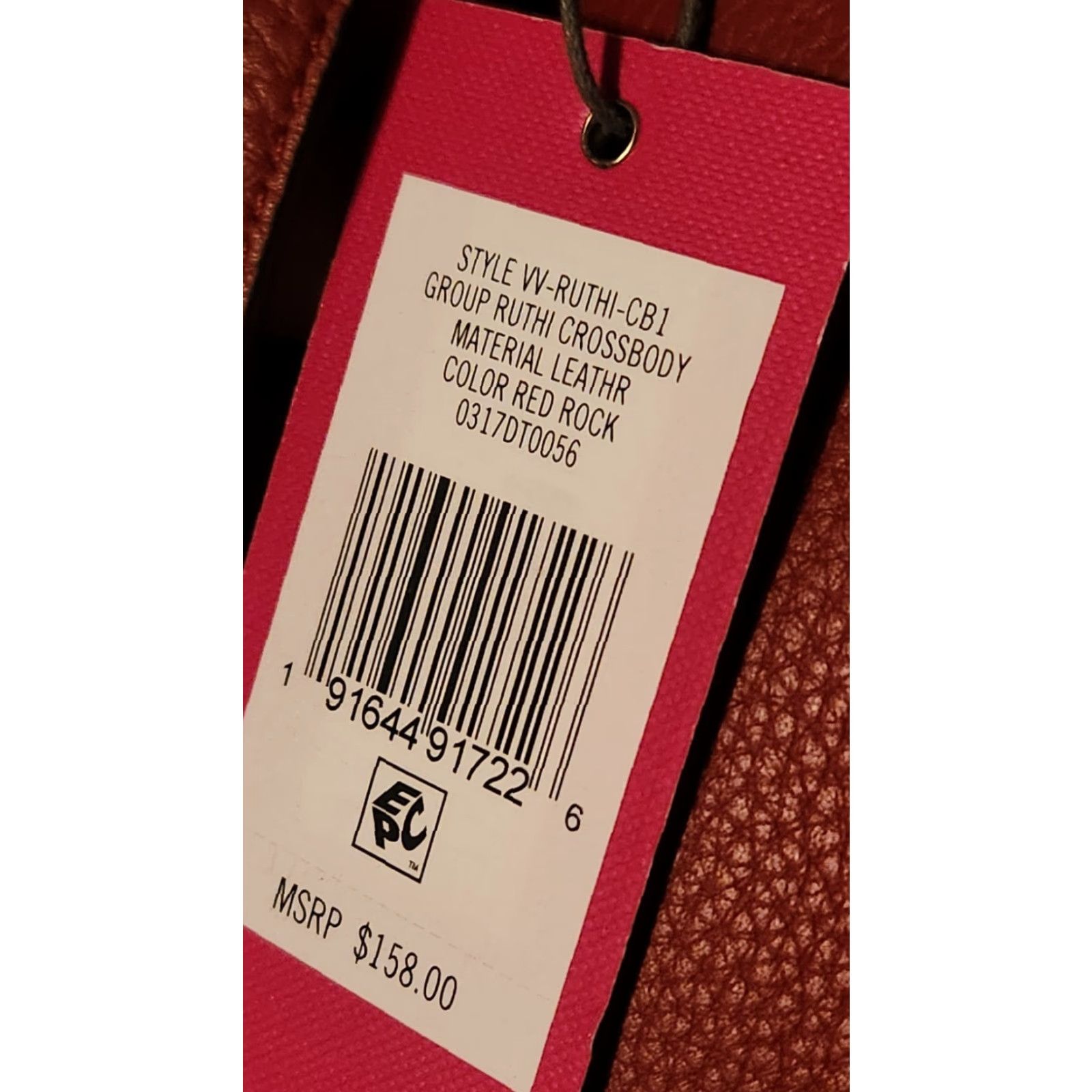Vince Camuto Vince Camuto Crossbody Purse Dark Flame Red Leather New Women Medium Red Crossbody Vince Camuto Womens Medium Leather Crossbody Purse New Size ONE SIZE - 2 Thumbnail