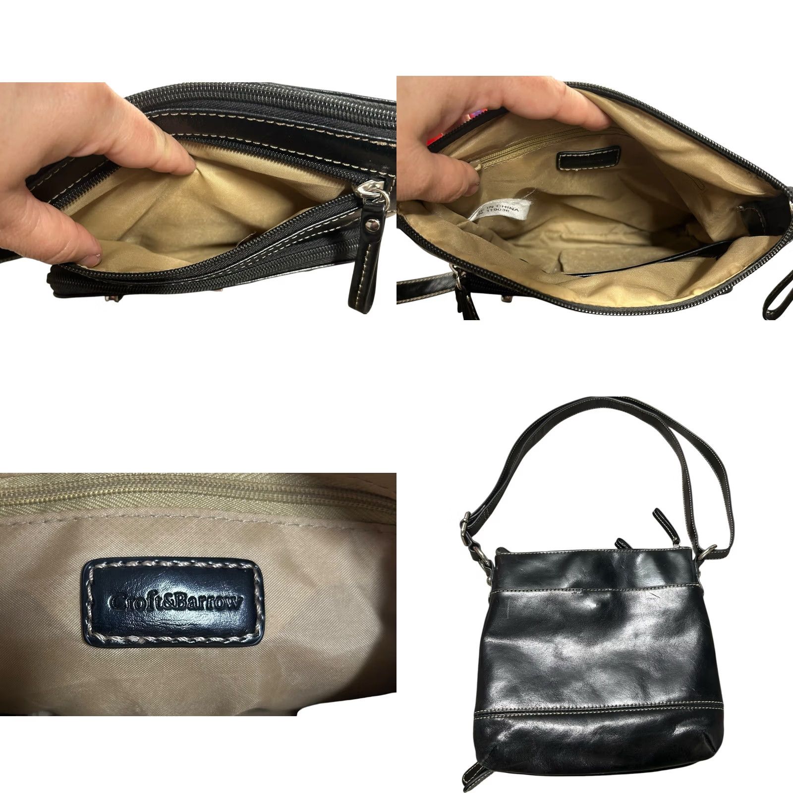 Croft & Barrow Croft & Barrow Black Leather Crossbody Purse Womens Shoulder Handbag Size ONE SIZE - 9 Thumbnail