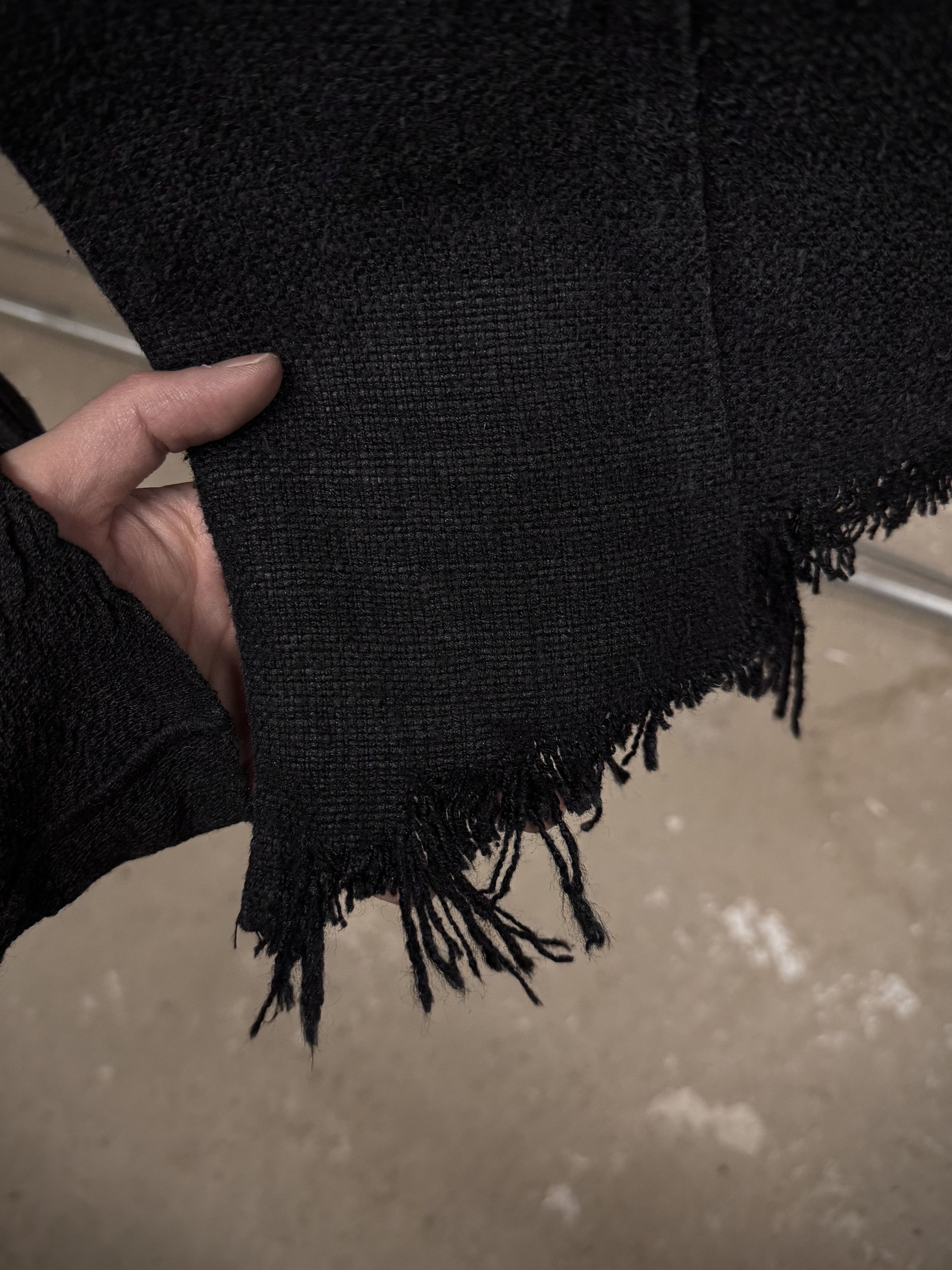 Aleksandr Manamis Aleksandr Manamïs Charcoal Grey Raw Silk Frayed Hem Coat Size US S / EU 44-46 / 1 - 7 Thumbnail