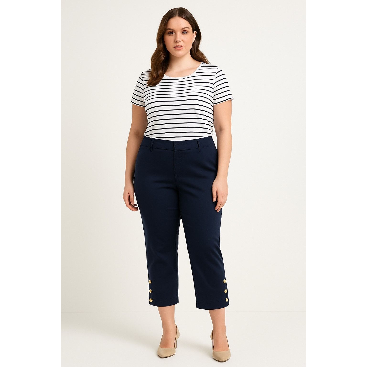 Other Nautical Button Hem Cropped Navy Pants Charter Club 16 Size 38" / US 16 / IT 52 - 1 Thumbnail