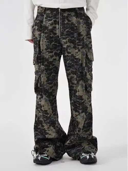 Japanese Brand Specially cut washed ripped camouflage overalls Size US 32 / EU 48 - 2 Thumbnail