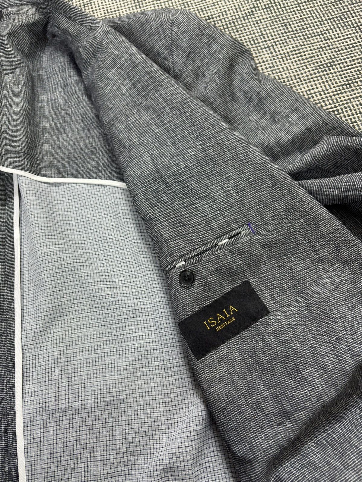 Isaia Isaia heritage poly micro comp sport blazer jacket luxury Size 46R - 6 Thumbnail