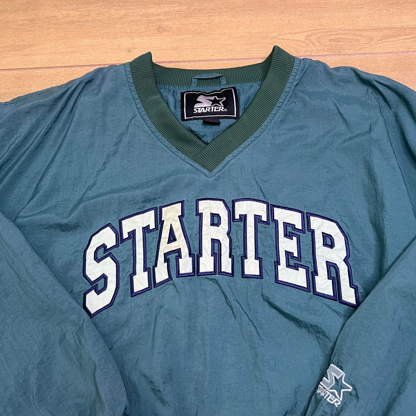 Starter Vintage Starter Pullover Jacket Mens L Green Windbreaker 90s Size US L / EU 52-54 / 3 - 2 Thumbnail