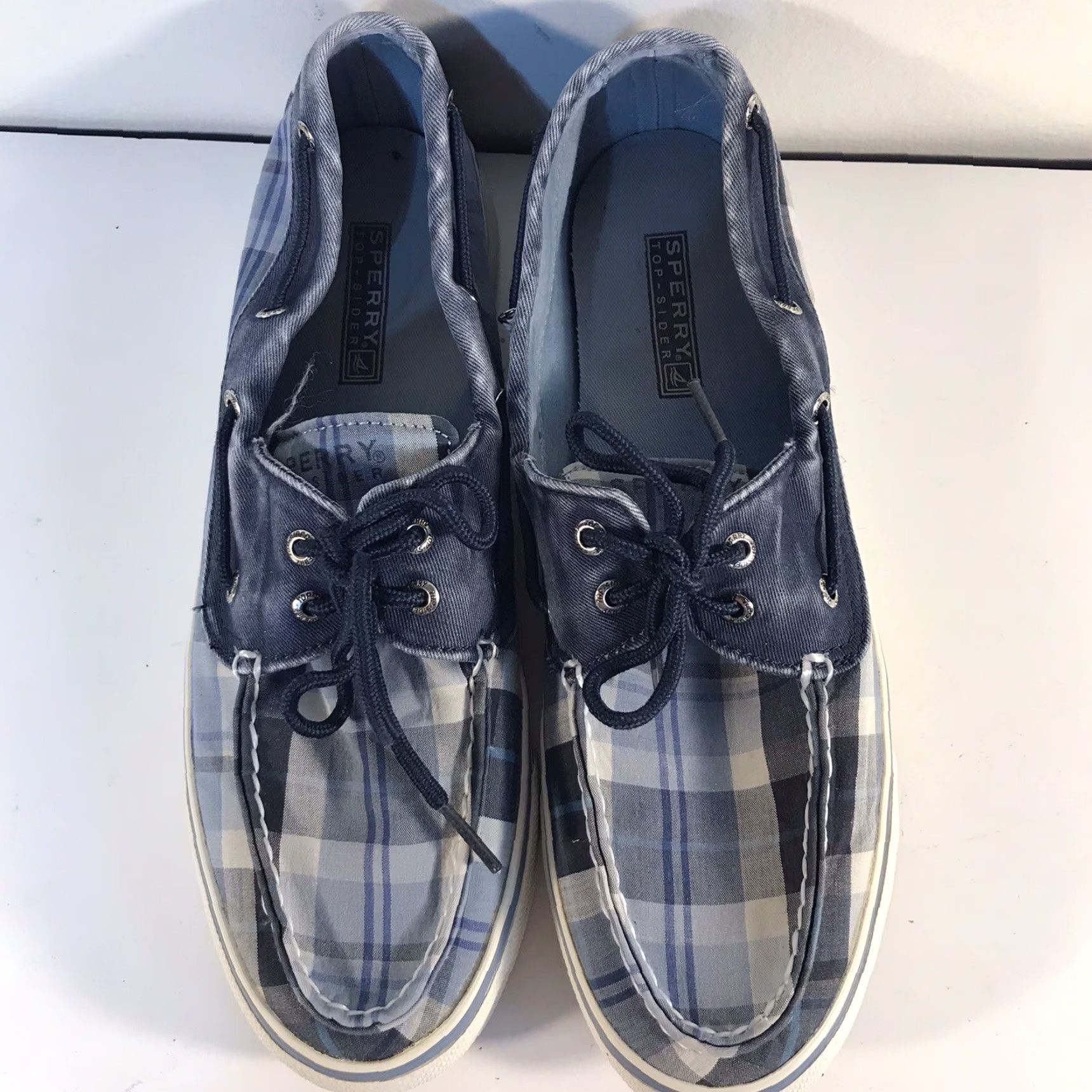 Sperry VINTAGE Sperry Top Sider Boat Shoes Womens Size 10M Plaid Canvas Casual Slip-On Size L / US 10 / IT 46 - 2 Thumbnail