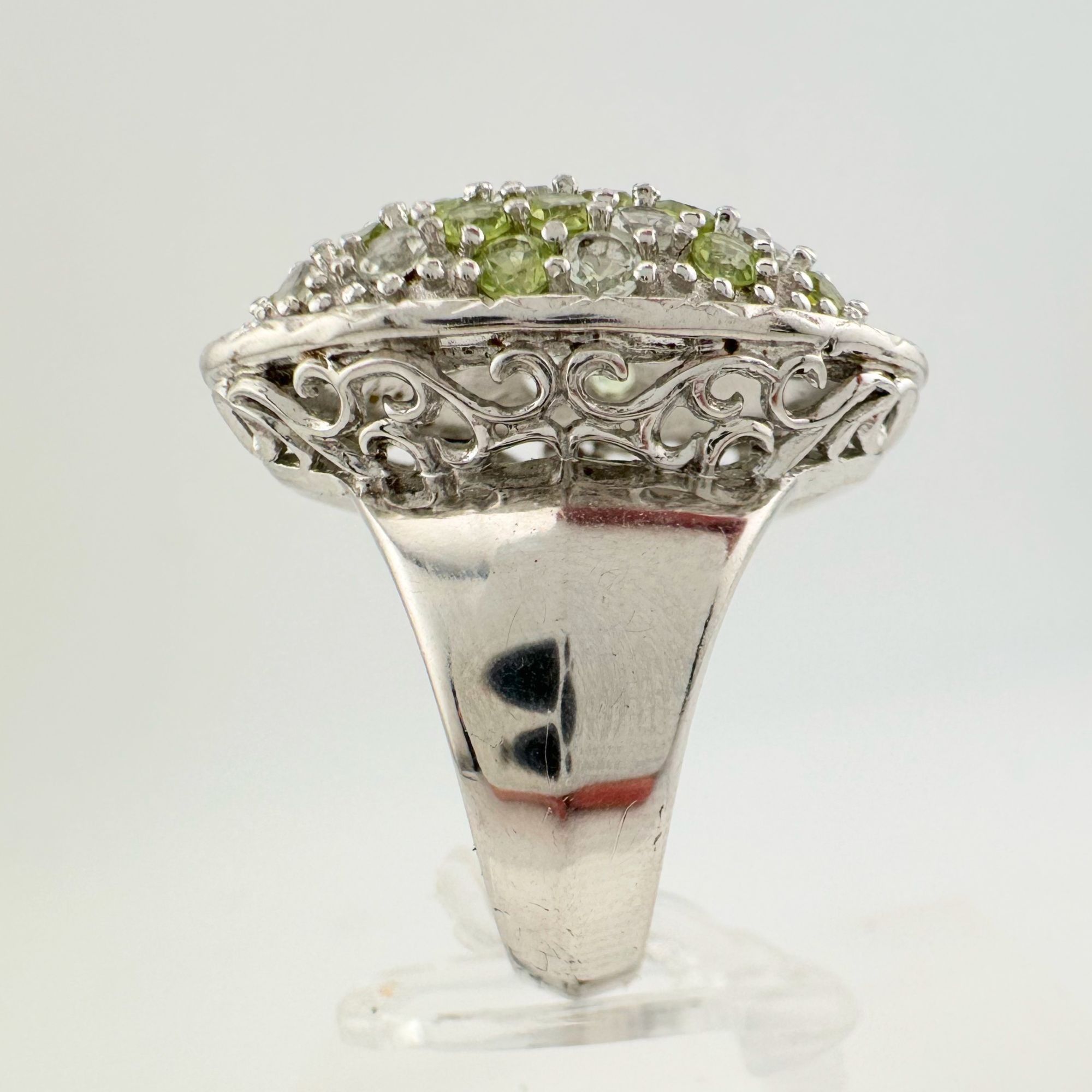Other 3 Carat Large and Beautiful Peridot Pave' Ring Size 7 Size ONE SIZE - 4 Thumbnail