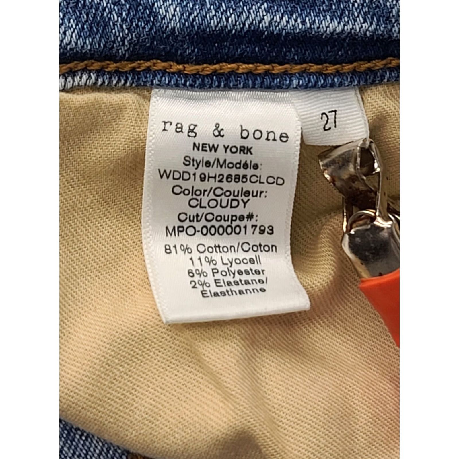 Rag & Bone rag & bone Jeans Womens 27x32 Cate Mid Rise Flared Cloudy Light Wash Stretch Denim Blue 27 Regular Inseam 32 Womens Jeans Size 27" / US 4 / IT 40 - 3 Thumbnail