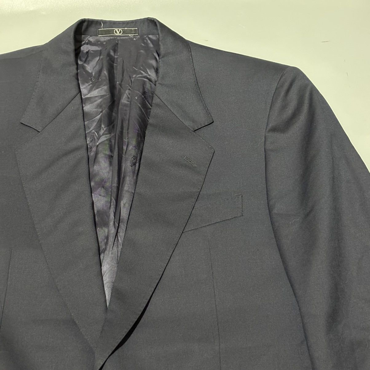 Valentino Vintage Valentino Garavani Navy Blue Wool Blazer Size 42R - 7 Thumbnail