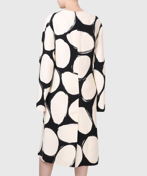 Marni o1y1025 Midi Dress in Ivory/Black Size M / US 6-8 / IT 42-44 - 3 Thumbnail