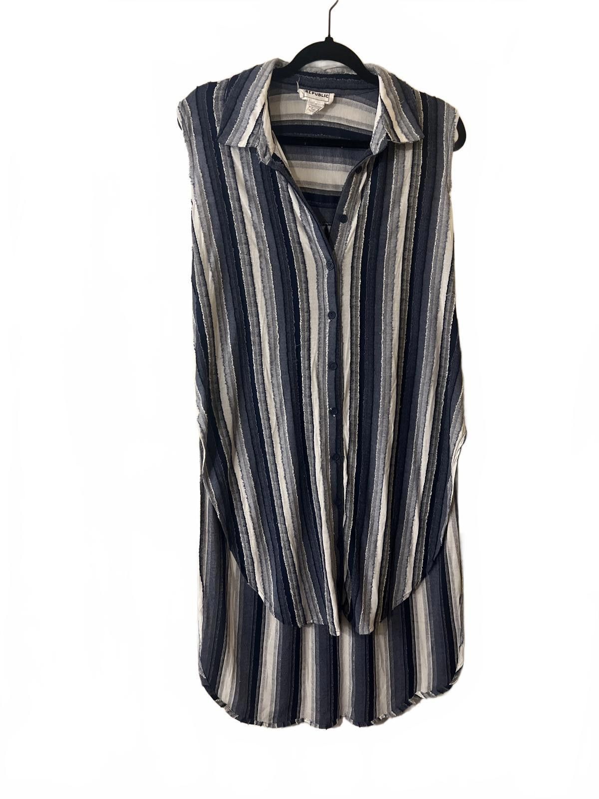 Other Sleeveless Striped Button-Down Dress Size L / US 10 / IT 46 - 3 Thumbnail