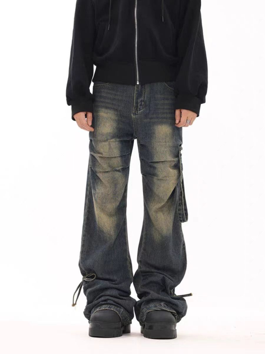 Japanese Brand × Jean Vintage washed pleated heavyweight rare jeans Size US 30 / EU 46 - 4 Thumbnail
