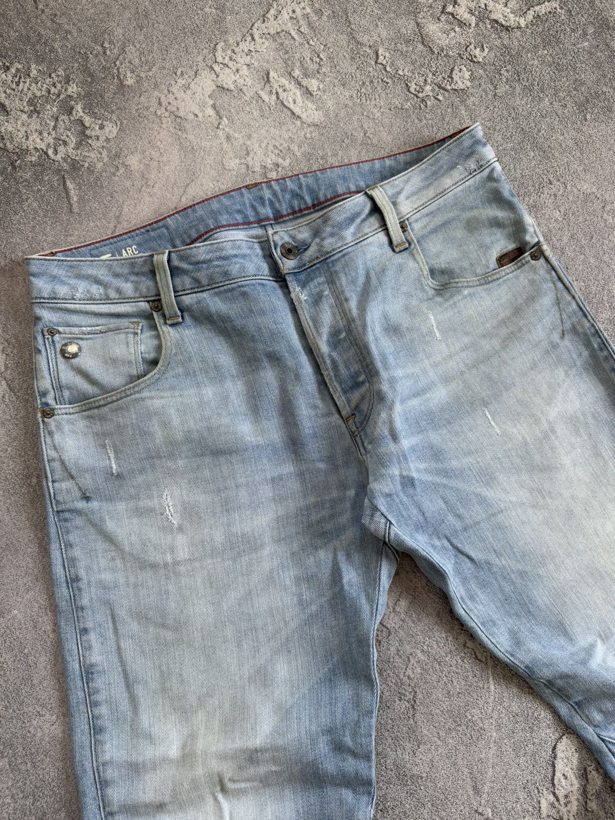 G-Star G star raw 34/36 ARC 3D slim Distressed denim pant trouser Size US 34 / EU 50 - 6 Thumbnail