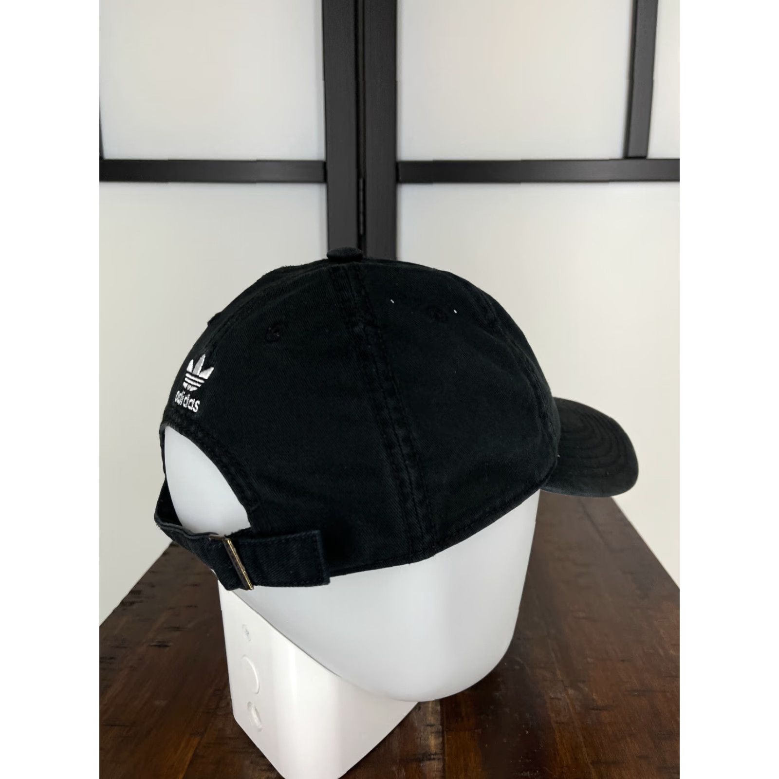 Adidas Adidas Hat Cap Strap Back Womens One Size Black Embroidered 3 Stripes Cotton Size ONE SIZE - 7 Thumbnail